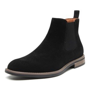DECARSDZ Men's Chelsea Boots Casual Classic Comfy Slip-On Suede Chukka Mens Ankle Boot Black Size 9