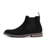 DECARSDZ Men's Chelsea Boots Casual Classic Comfy Slip-On Suede Chukka Mens Ankle Boot Black Size 9