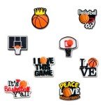 Wlyosvje 22Pcs Basketball Shoe Charms for Clog Sandals, Sports Ball Shoes Decoration Charms for Men Women