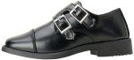 Josmo Boy’s Dress Shoes – Hook and Loop Double Monk Strap Cap Toe Oxford Loafers (Little Kid/Big Kid), Size 3 Big Kid, Black