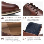 HEEZ Men's Oxford Shoes, Modern Lace Up Dress Shoes, Formal Derby Dress Shoes, Comfortable Business Office Walking Shoes with Cup Toe Removable Rebounded Insole, Anti-Slip TPR Outsole Size 8