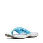 Clarks Women's Breeze Sea Flip-Flop, Aqua Synthetic, 12