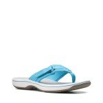 Clarks Women's Breeze Sea Flip-Flop, Aqua Synthetic, 12
