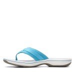 Clarks Women's Breeze Sea Flip-Flop, Aqua Synthetic, 12