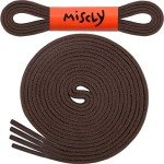Miscly Flat Dress Shoe laces for Chukka Desert Boot, Dress Shoes and Dress Boots [1 Pair] 3/16” thin, 100% Cotton (36″, Dark Brown)