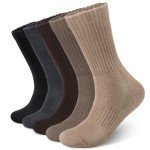 Justay 5 Pairs Merino Wool Socks for Women Winter Warm Thick Socks Cozy Knit Boot Crew Hiking Socks Gifts for Her