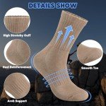 Justay 5 Pairs Merino Wool Socks for Women Winter Warm Thick Socks Cozy Knit Boot Crew Hiking Socks Gifts for Her