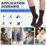 Justay 5 Pairs Merino Wool Socks for Women Winter Warm Thick Socks Cozy Knit Boot Crew Hiking Socks Gifts for Her