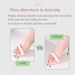 Pigskin Leather Cushion Inserts for Women, Self-Adhesive Barefoot Cushioning Shoe Insoles for High Heels, Sandals, Dress Shoes and Flats, Sockless Shoe Liners Anti-Slip and Ultra-Absorbent, 1 Pair