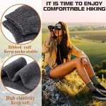Merino Wool Socks for Women Hiking Warm Winter Thick Boot Thermal Cozy Crew Work Soft Ladies Socks Gift 5 Pack Stocking Stuffers（Grey Series）