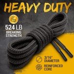 Miscly Round Boot Laces [1 Pair] Heavy Duty and Durable Shoelaces for Boots, Work Boots & Hiking Shoes (Black, 54 inches (137 cm))