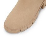 Ruanyu Womens Platform Ankle Boots Elastic Chunky Block Heel Chelsea Booties Lug Sole Non-Slip Combat Shoes