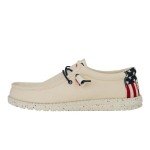 Hey Dude Men's Wally Americana Off White Size 12 | Men's Shoes | Men Slip-on Loafers | Comfortable & Light-Weight