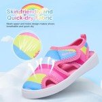 tombik Toddler Water Shoes Girls Swimming Beach Pool Aqua Sport Sandals Slides Slip Sock Sneakers Pink Rainbow Size 8