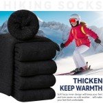 Eyean Women Wool Socks Thickened Winter Cozy Warm Hiking Soft Thermal Boot Crew Socks 5 Pairs (Black)