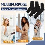 Eyean Women Wool Socks Thickened Winter Cozy Warm Hiking Soft Thermal Boot Crew Socks 5 Pairs (Black)