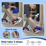Coklean Water-free Sneaker Cleaner, White Shoe Cleaner Kit with Towel Built-in Brush, 6.76 Oz Foam Tennis Shoe Cleaner for Running Shoes, Casual Shoes, Basketball Shoes, Golf, Rubber, Foam, PU, Nubuck