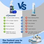 Coklean Water-free Sneaker Cleaner, White Shoe Cleaner Kit with Towel Built-in Brush, 6.76 Oz Foam Tennis Shoe Cleaner for Running Shoes, Casual Shoes, Basketball Shoes, Golf, Rubber, Foam, PU, Nubuck