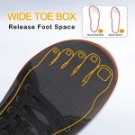 SKASO Mens Walking Shoes Comfortable Wide Toe Casual Barefoot Shoes Men Zero Drop Minimalist Shoes with Zipper for Jogging Rehabilitation Training Dark Grey Size 13 Men Wide