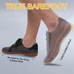 SKASO Mens Walking Shoes Comfortable Wide Toe Casual Barefoot Shoes Men Zero Drop Minimalist Shoes with Zipper for Jogging Rehabilitation Training Dark Grey Size 13 Men Wide