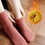 MOSOTECH Wool Socks for Women,5 Pairs Warm Winter Boot Socks for Hiking Walking, Thick Thermal Gifts Socks, Size 5-10