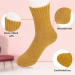 MOSOTECH Wool Socks for Women,5 Pairs Warm Winter Boot Socks for Hiking Walking, Thick Thermal Gifts Socks, Size 5-10