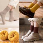 MOSOTECH Wool Socks for Women,5 Pairs Warm Winter Boot Socks for Hiking Walking, Thick Thermal Gifts Socks, Size 5-10