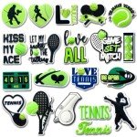 Qimbytar 20Pcs Tennis Shoe Charms Fit for Clog Sandals Decoration, Sports Ball Shoe Charms for Teens Adults Party Favor