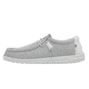 Hey Dude Men's Wally Sox Stone White Men's 10 & Women's 12 | Men's Loafers | Men's Slip On Shoes | Comfortable & Light-Weight