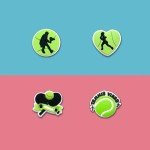 Qimbytar 20Pcs Tennis Shoe Charms Fit for Clog Sandals Decoration, Sports Ball Shoe Charms for Teens Adults Party Favor