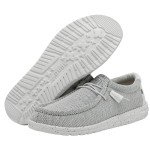 Hey Dude Men's Wally Sox Stone White Men's 10 & Women's 12 | Men's Loafers | Men's Slip On Shoes | Comfortable & Light-Weight