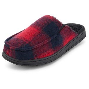 Eddie Bauer Men's Oliver Slippers | House Slippers for Men | Cushioned Footbed Lightweight Slip-On Bedroom Shoes with Rubber Outsole