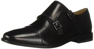 Florsheim® Montinaro Double Monk Strap Shoes for Men – Leather Upper – Man-Made Outsole – Adjustable Buckle Black Smooth 11 M (D)