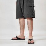 KuaiLu Mens Flip Flops Arch Support Orthotic Orthopedic Plantar Fasciitis Comfortable Waterproof Open Toe Summer Beach Leather Thong Sandals Cushion Slip on Slippers Black Size 10