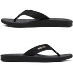 KuaiLu Mens Flip Flops Arch Support Orthotic Orthopedic Plantar Fasciitis Comfortable Waterproof Open Toe Summer Beach Leather Thong Sandals Cushion Slip on Slippers Black Size 10