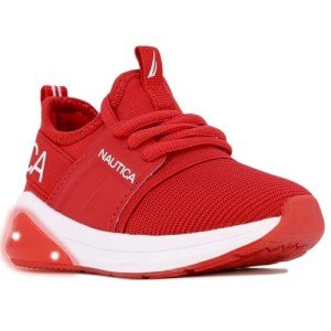 Nautica Kids Light Up Flashing Sneaker Athletic Lace-Up Running Shoes Boy Girl Little Kid Big Kid-Kappil 3 Buoy Lights-Red-7