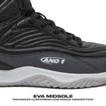 AND1 Pulse 3.0 Basketball Shoes for Men, Indoor or Outdoor, Street or Court Basketball Sneakers Men - Black, Red, or White - Black/White/Light Grey, 9 Medium