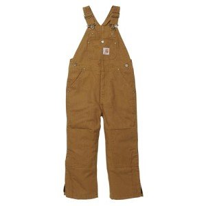 Carhartt Boys' Insulated Canvas Bib Overalls, Carhartt Brown Duck - Lined, 14