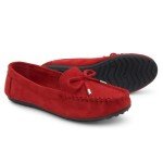 Herstyle Canal Womens Classic Penny Loafers Driving Moccasins Casual Slip-on Boat Shoes Round Toe Bowknot Comfort Walking Flats, 2024Red, Size 7.5