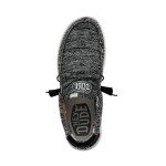 Hey Dude Men's Wally Sox Stitch Black White Size 13 | Men's Loafers | Men's Slip On Shoes | Comfortable & Light-Weight