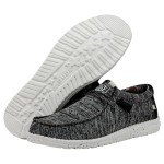 Hey Dude Men's Wally Sox Stitch Black White Size 13 | Men's Loafers | Men's Slip On Shoes | Comfortable & Light-Weight