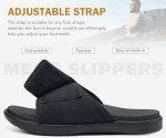 ONCAI Mens Sandals Adjustable Straps Orthotic Plantar Fasciitis Open Toe Athletic Sport Slides with Soft Comfy Arch Support Footbed Black Size 10.5