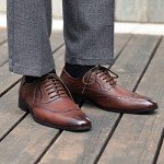 Stepace 1/8" Waxed Round Shoe Laces, [2 Pair] Oxford Shoelaces for Boots and Dress Shoes Dark Brown-86