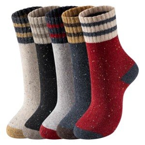 Tavaleu Wool Socks for Women - Winter Warm Vintage Socks, Thermal Wool Socks, Boot Hiking Socks