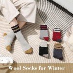 Tavaleu Wool Socks for Women - Winter Warm Vintage Socks, Thermal Wool Socks, Boot Hiking Socks
