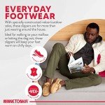 Minnetonka Mens Pile Lined Moccasin Slipper with Hard Soles Brown, 10.5