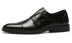 Mens Dress Shoes Double Monk Strap Slip On Loafer Shoes Oxford Leather Shoes for Men Black 5.5 D(M) US
