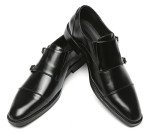 Mens Dress Shoes Double Monk Strap Slip On Loafer Shoes Oxford Leather Shoes for Men Black 5.5 D(M) US