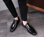 Mens Dress Shoes Double Monk Strap Slip On Loafer Shoes Oxford Leather Shoes for Men Black 5.5 D(M) US