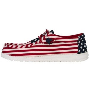 Hey Dude Men's Wally Americana American Flag Size 13 | Men's Shoes | Men Slip-on Loafers | Comfortable & Light-Weight